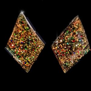 Vintage Retro Glitter Earrings